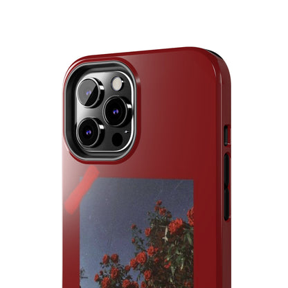 Chic Floral Tough Phone Case - Red Rose Design