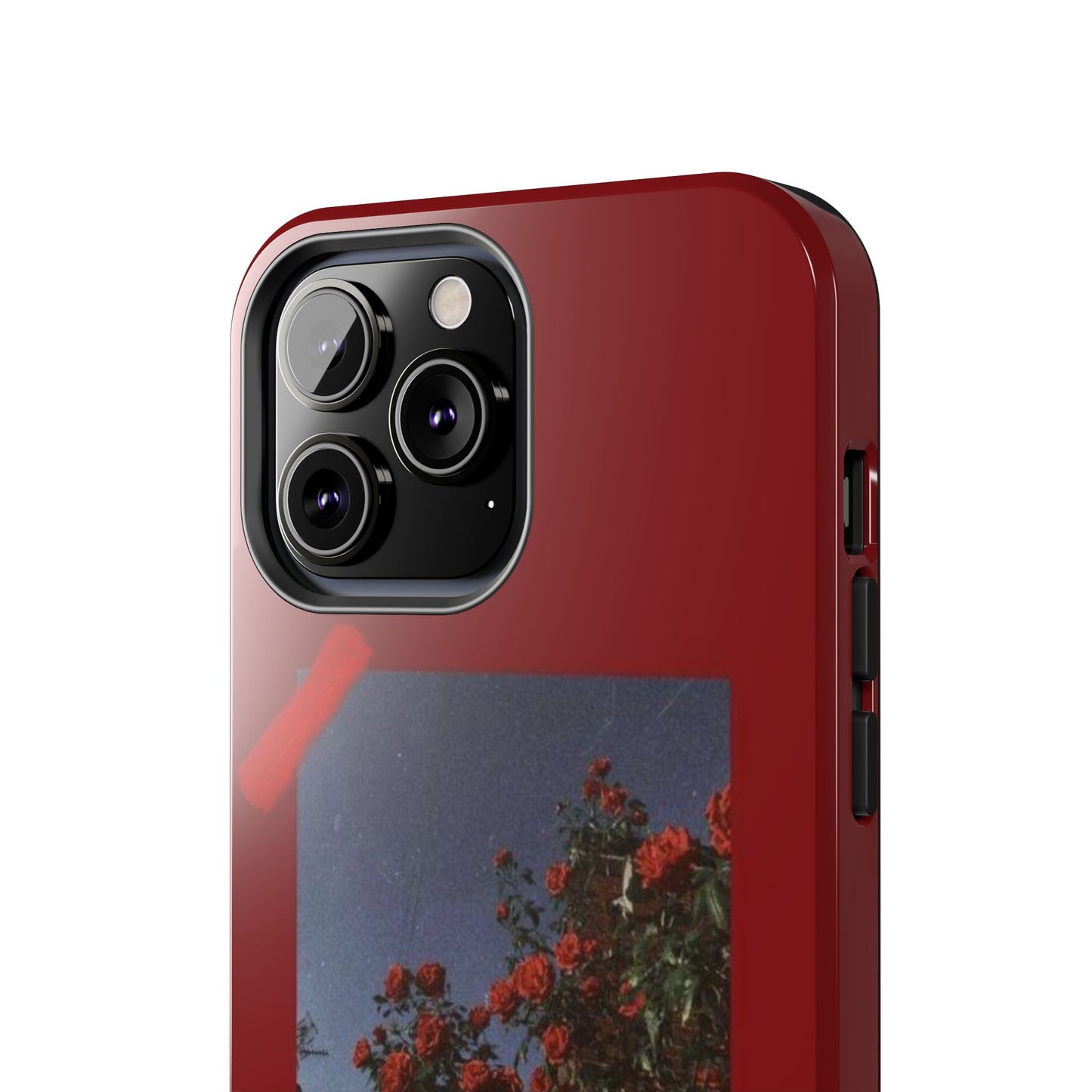 Chic Floral Tough Phone Case - Red Rose Design