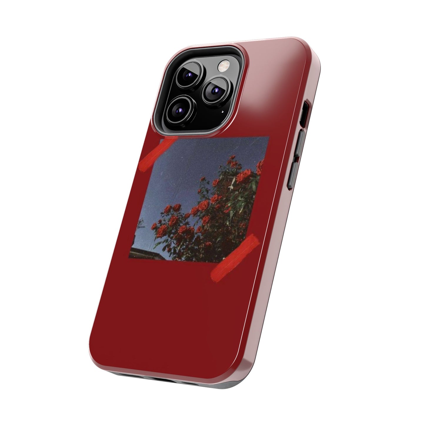 Chic Floral Tough Phone Case - Red Rose Design