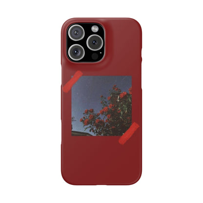 Vintage Floral Snap Case - Red Rose Design for iPhone