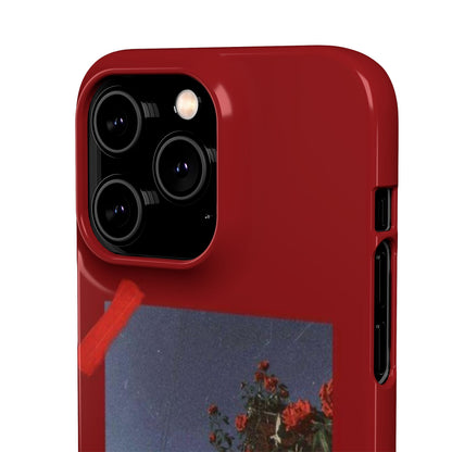 Vintage Floral Snap Case - Red Rose Design for iPhone