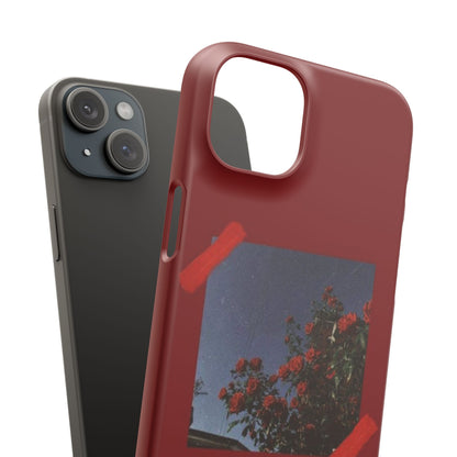 Vintage Floral Snap Case - Red Rose Design for iPhone