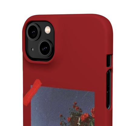 Vintage Floral Snap Case - Red Rose Design for iPhone