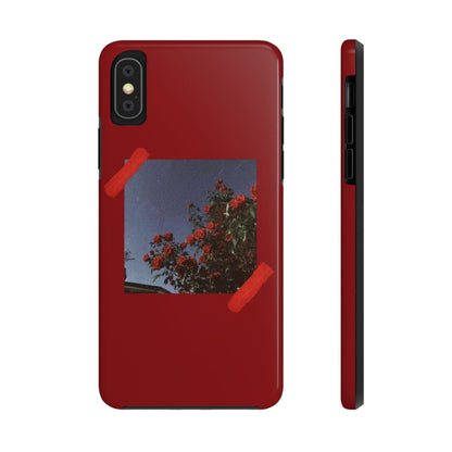 Chic Floral Tough Phone Case - Red Rose Design