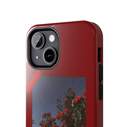 Chic Floral Tough Phone Case - Red Rose Design