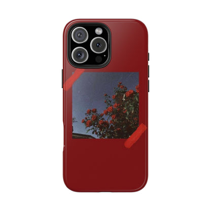 Chic Floral Tough Phone Case - Red Rose Design