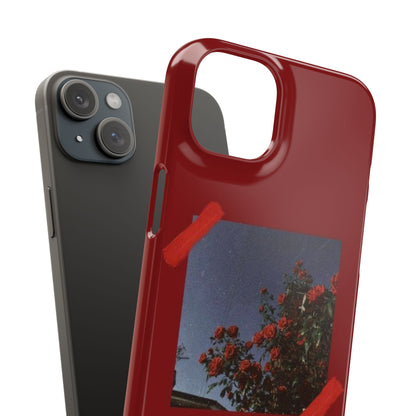 Vintage Floral Snap Case - Red Rose Design for iPhone