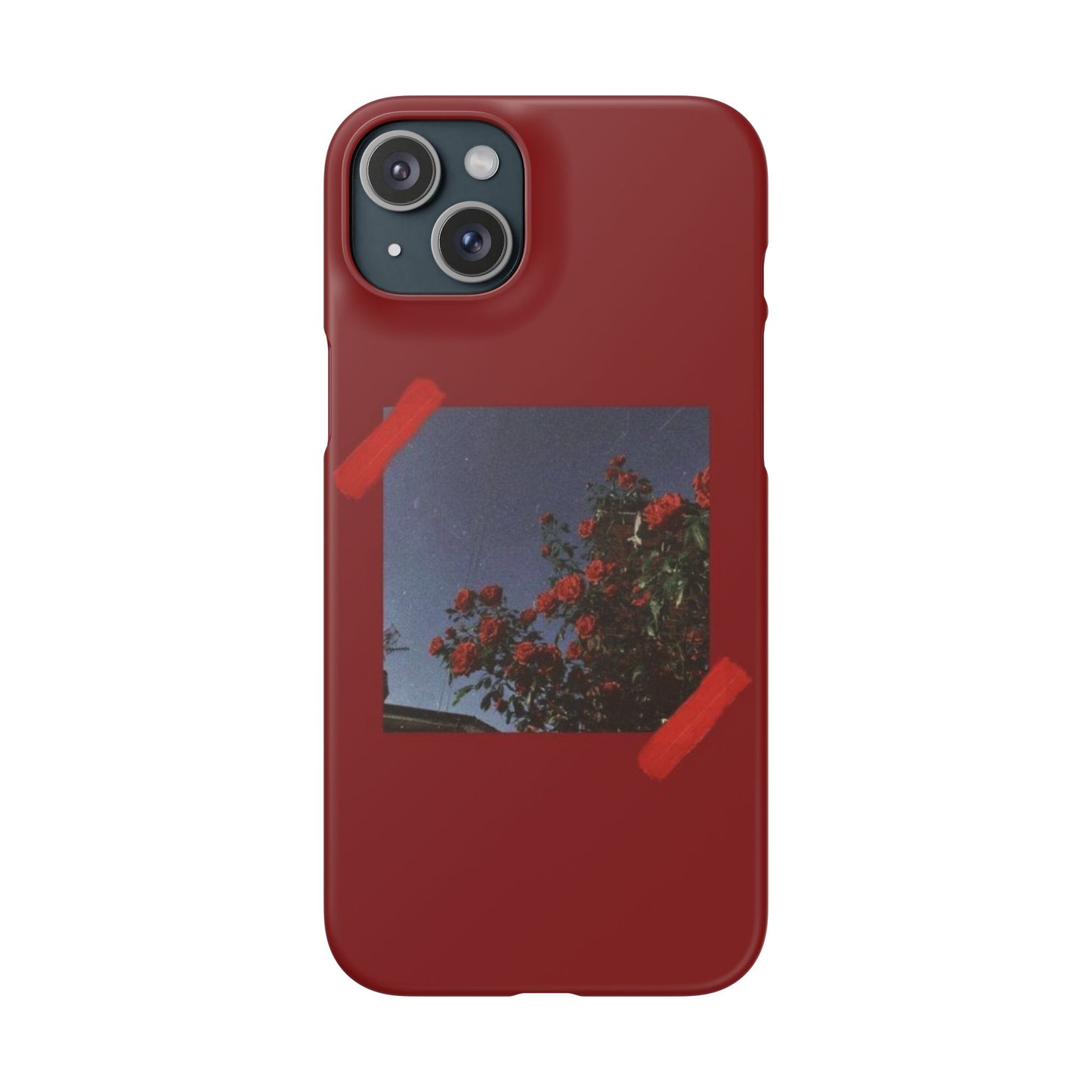 Vintage Floral Snap Case - Red Rose Design for iPhone