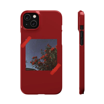 Vintage Floral Snap Case - Red Rose Design for iPhone