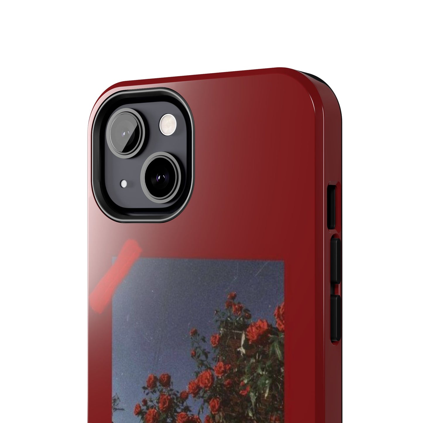 Chic Floral Tough Phone Case - Red Rose Design