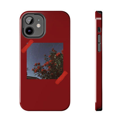 Chic Floral Tough Phone Case - Red Rose Design