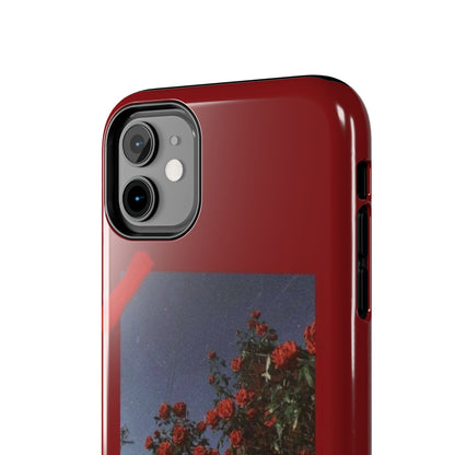 Chic Floral Tough Phone Case - Red Rose Design