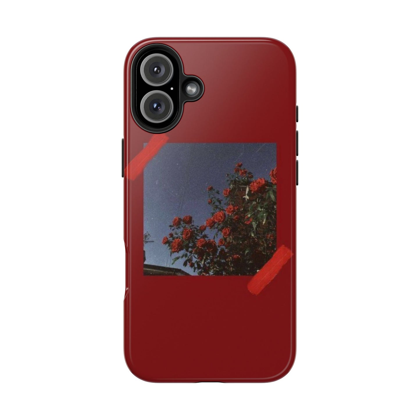 Chic Floral Tough Phone Case - Red Rose Design