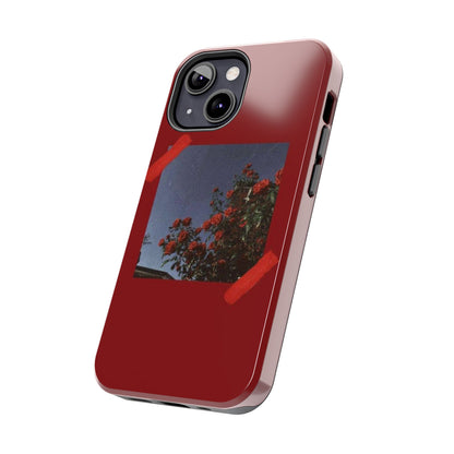 Chic Floral Tough Phone Case - Red Rose Design