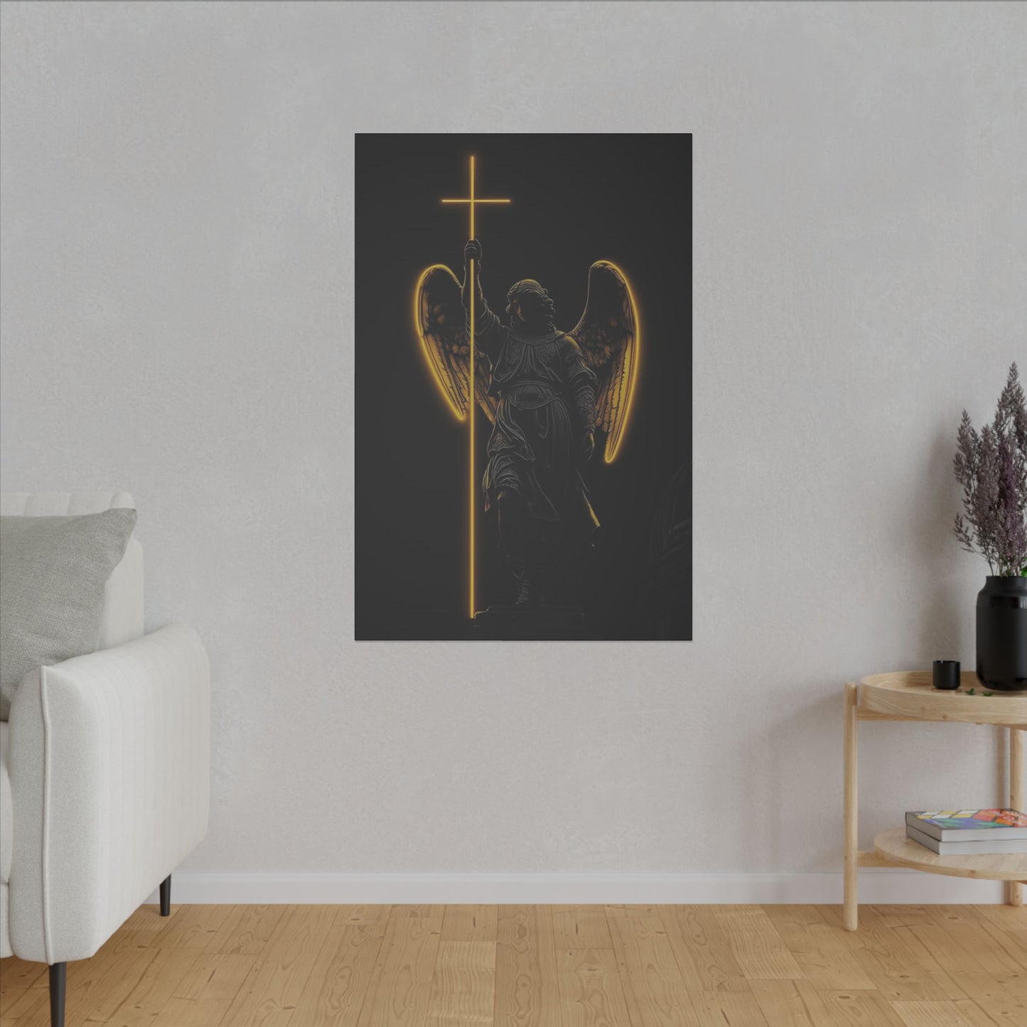 Angel of Light Canvas Art – Stretched Matte Wall Decor for Spiritual Spaces