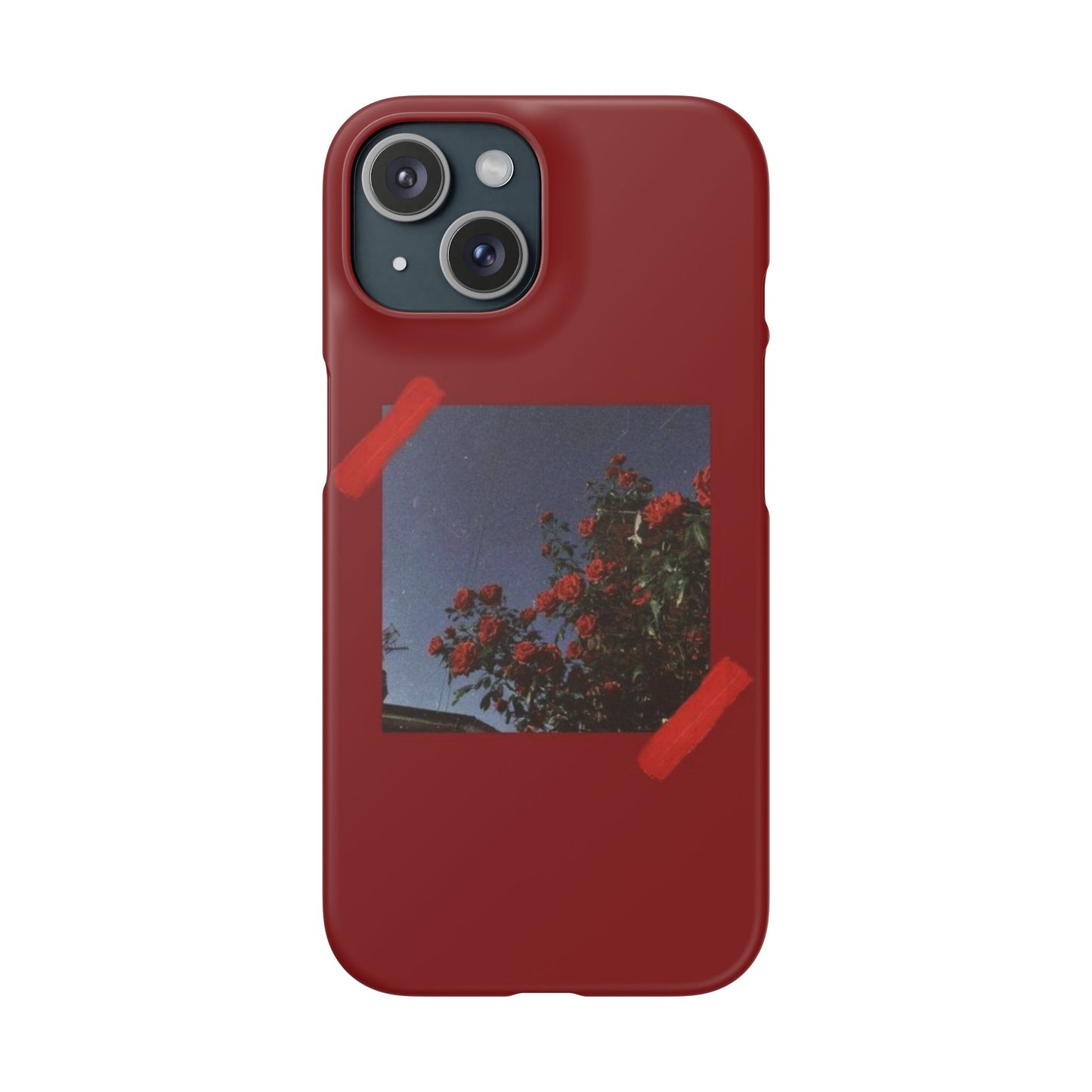 Vintage Floral Snap Case - Red Rose Design for iPhone