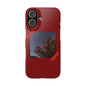 Vintage Floral Snap Case - Red Rose Design for iPhone