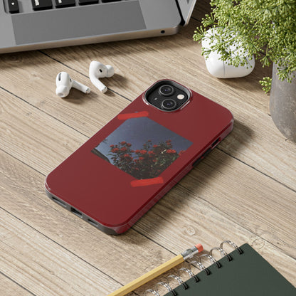 Chic Floral Tough Phone Case - Red Rose Design