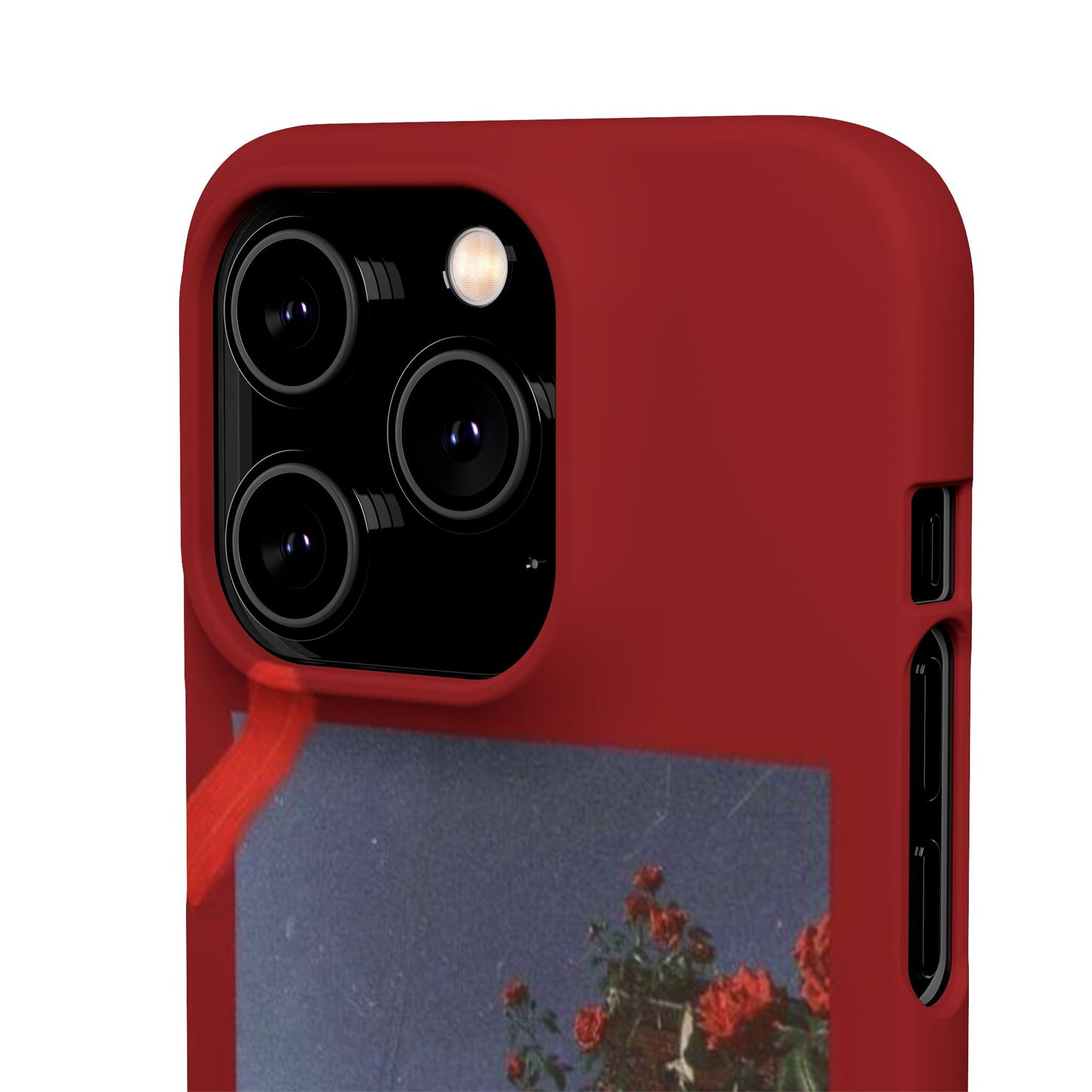 Vintage Floral Snap Case - Red Rose Design for iPhone