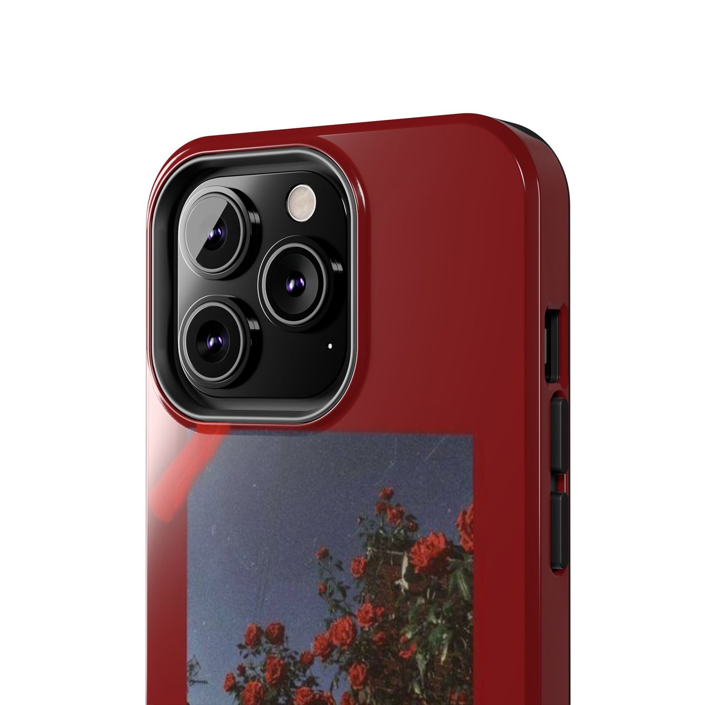 Chic Floral Tough Phone Case - Red Rose Design