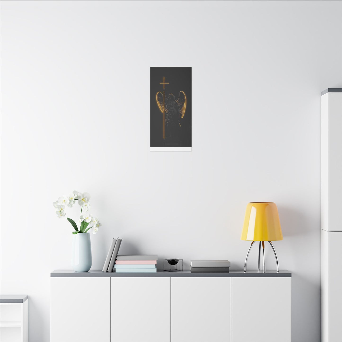 Angel of Light Canvas Art – Stretched Matte Wall Decor for Spiritual Spaces