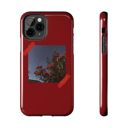 Chic Floral Tough Phone Case - Red Rose Design