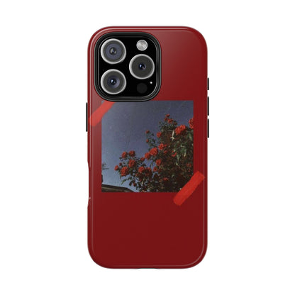 Chic Floral Tough Phone Case - Red Rose Design