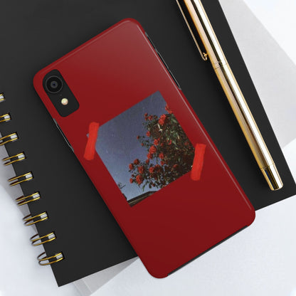 Chic Floral Tough Phone Case - Red Rose Design