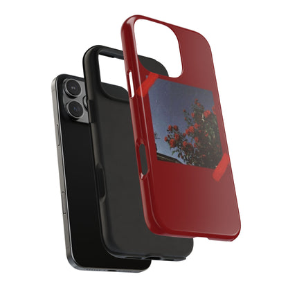 Chic Floral Tough Phone Case - Red Rose Design