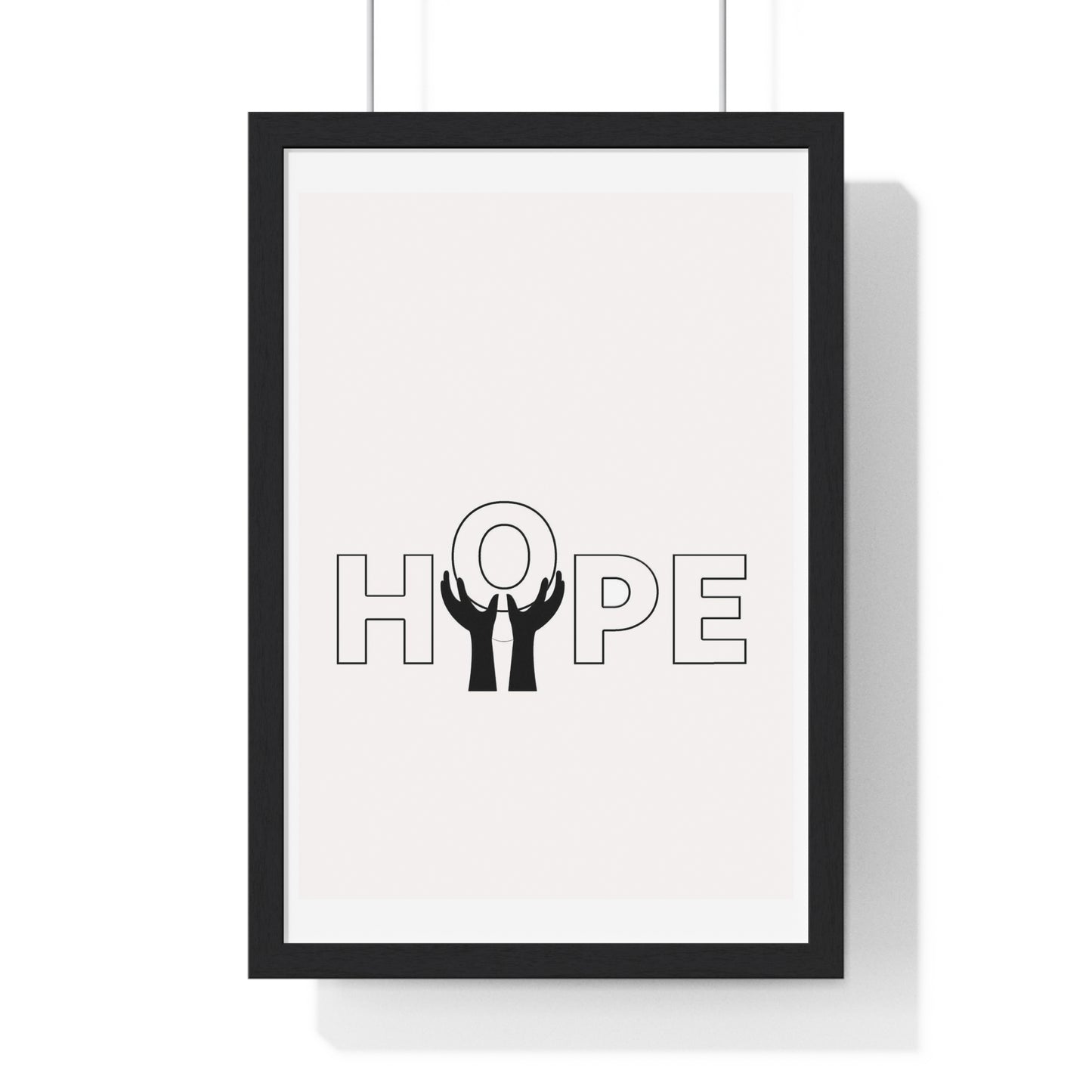 Vertical Framed Poster - HOPE Art, Design, Home Decor, Wall Art, Inspirational Print, Gift for Artists, Positive Vibes