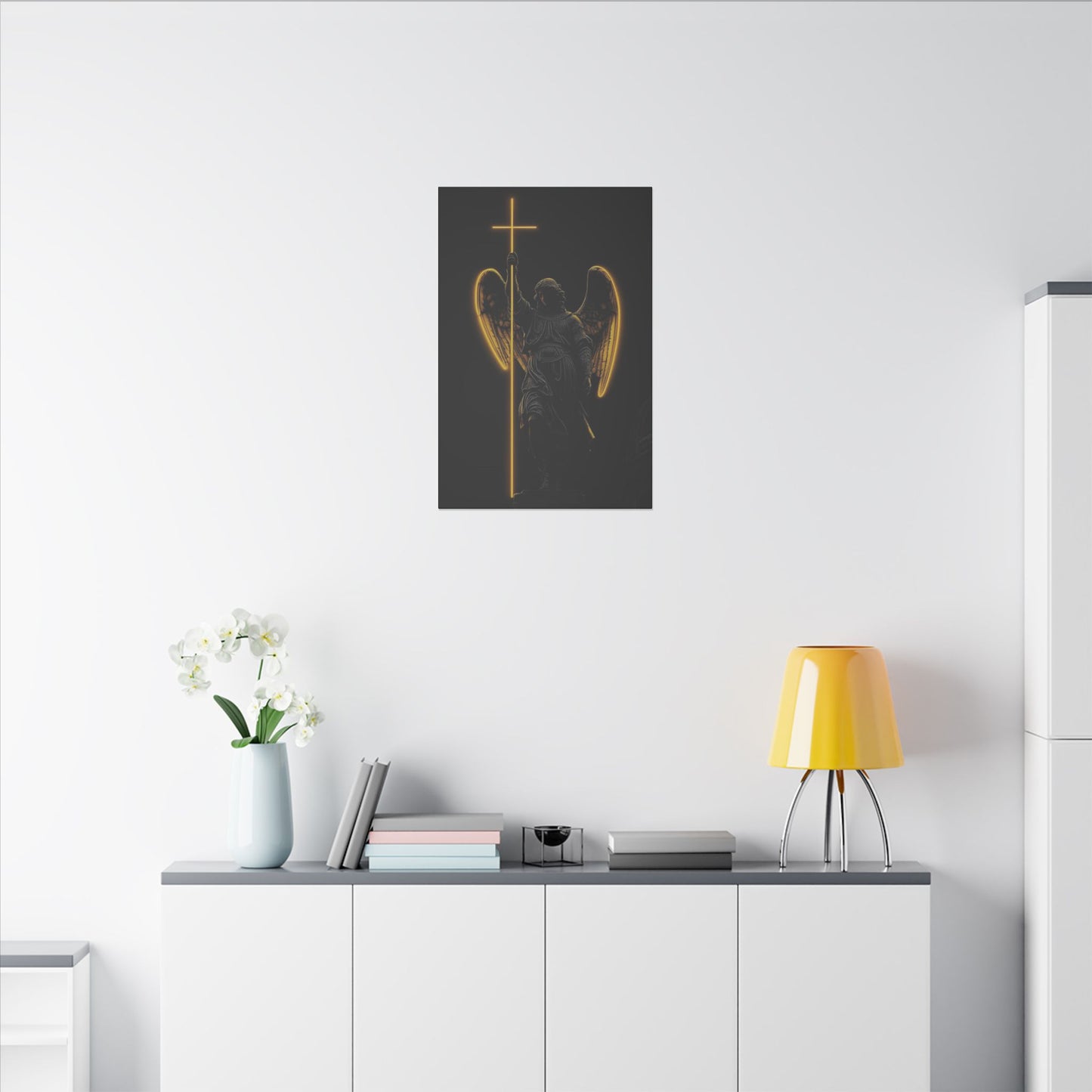 Angel of Light Canvas Art – Stretched Matte Wall Decor for Spiritual Spaces