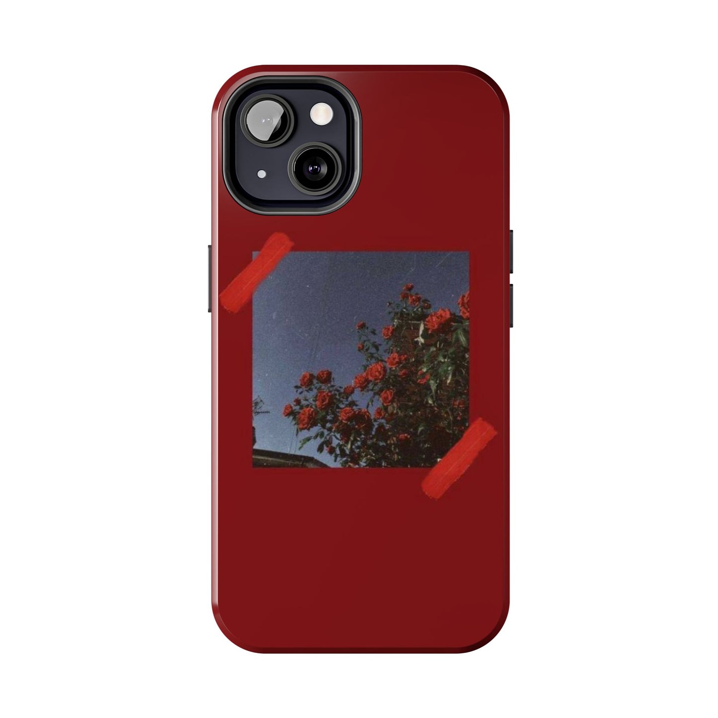 Chic Floral Tough Phone Case - Red Rose Design