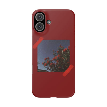 Vintage Floral Snap Case - Red Rose Design for iPhone