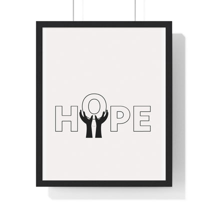 Vertical Framed Poster - HOPE Art, Design, Home Decor, Wall Art, Inspirational Print, Gift for Artists, Positive Vibes