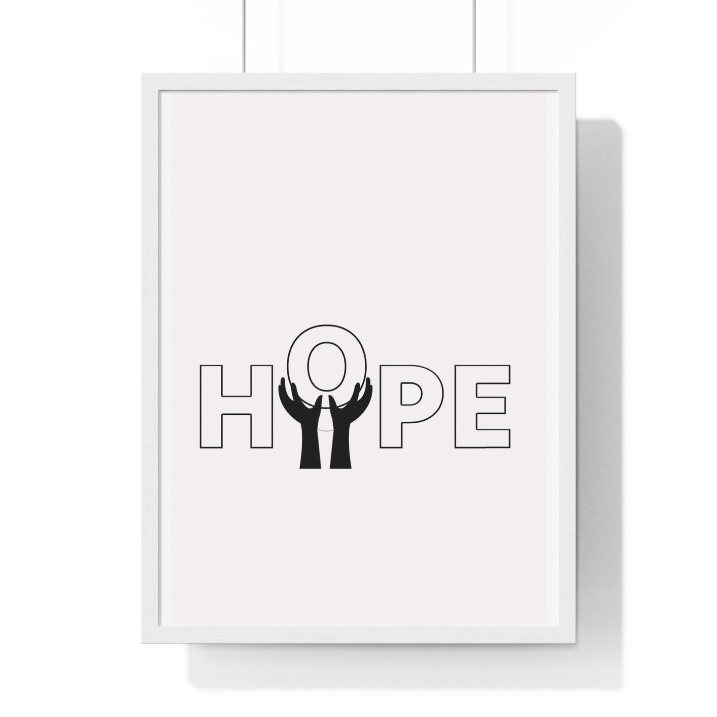 Vertical Framed Poster - HOPE Art, Design, Home Decor, Wall Art, Inspirational Print, Gift for Artists, Positive Vibes