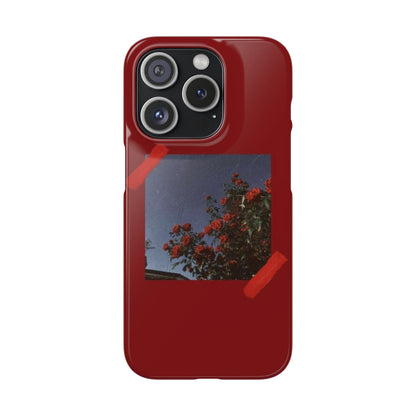 Vintage Floral Snap Case - Red Rose Design for iPhone